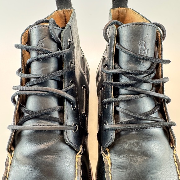 Polo Ralph Lauren Black Leather Chukka Boots - Picture 5 of 8